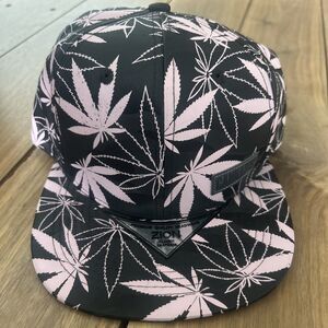 Cannabis Marijuana Weed Pot Leaf Black And Pink Zion Flat Brim